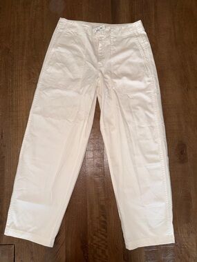 Madewell Cream Tapered Leg Utility Pants